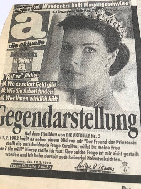 Gegendarstellung, Monaco